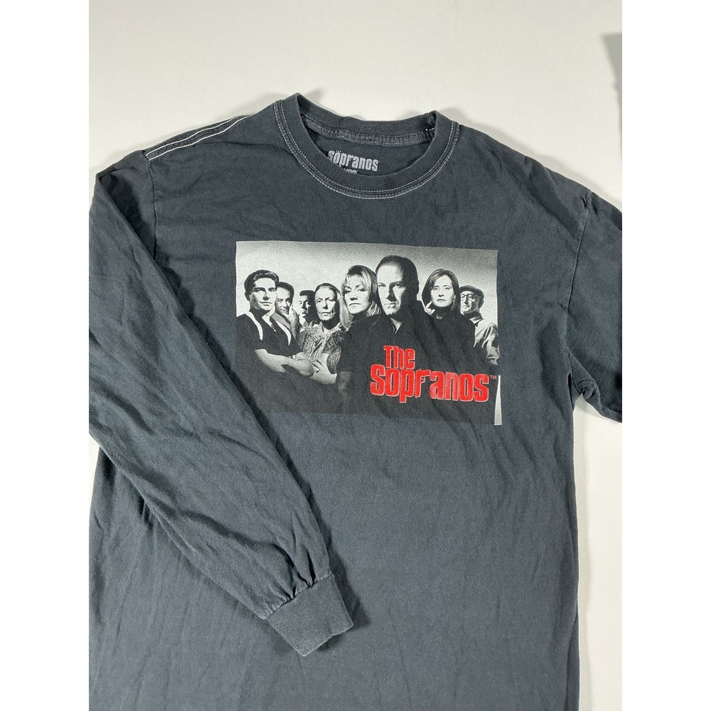 The Sopranos HBO Long Sleeve Graphic Tee Faded Vintage Look Size S/M